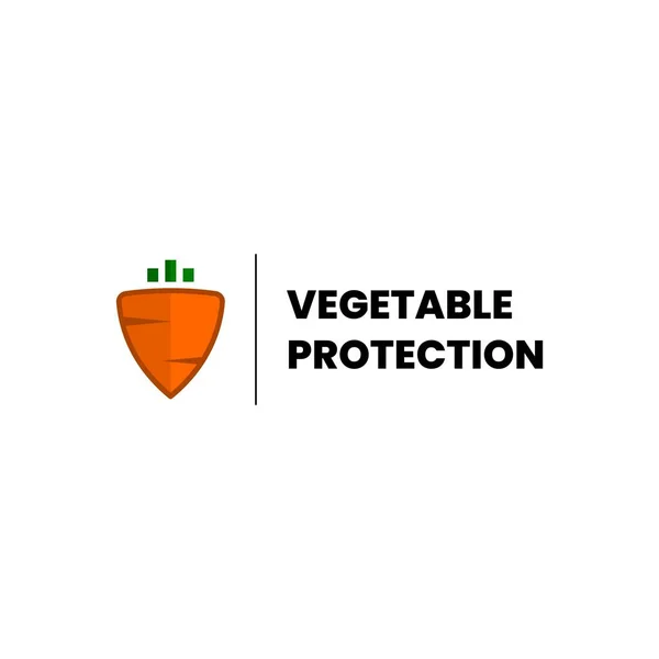 Simple shield and carrot logo design. Illustration of carrot and shield design with sword. Vector format design. Logo template.