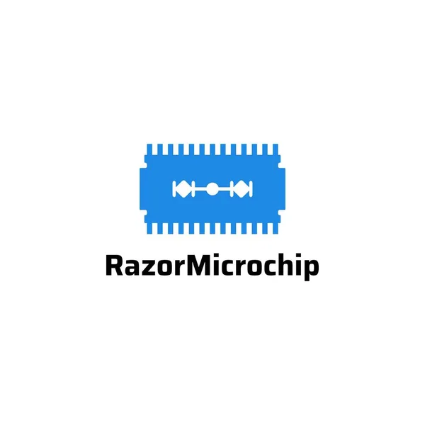 Razor and chip illustration logo design. Micro controller and razor simple logo design. vector format