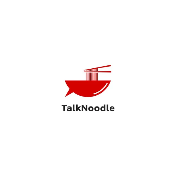Simple abstract logo design of chat icon and bowl of noodles. Talking noodle logo. Bowl and conversation logo.