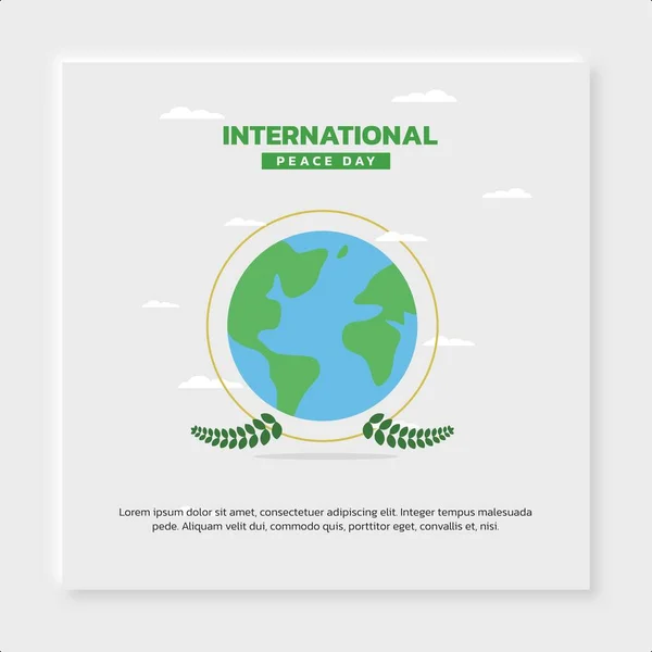 Uluslararası Barış Günü poster tasarımı. Dünya Barış Günü sosyal medya afişi. Basit düz poster. Vektör biçimi.