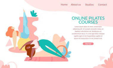 Farklı pozisyonlarda pilates yapan genç kadınlar