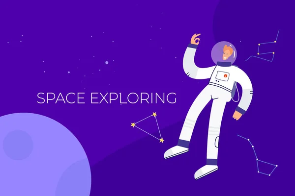 Template, web banner. Space exploration. — стоковый вектор