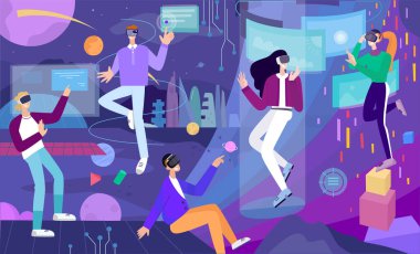 Metaverse, virtual reality concept.