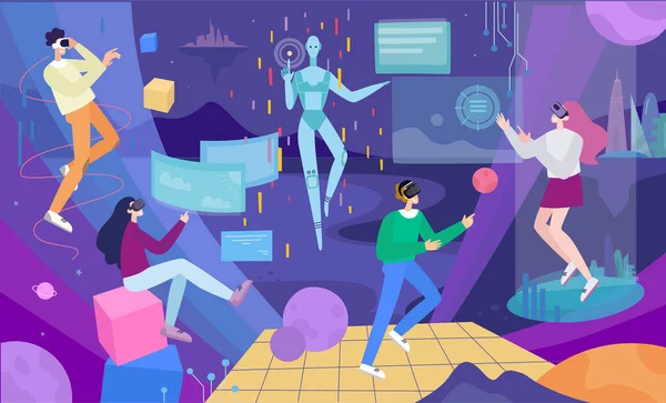 Metaverse and virtual reality concept.