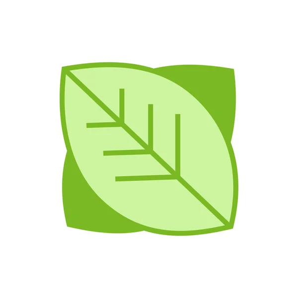 Carbon neutral icon logo. Leaf — Stock Vector