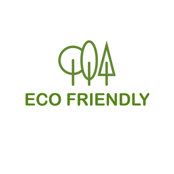 Karbon nötr logo, çevre dostu, ağaçlar — Stok Vektör