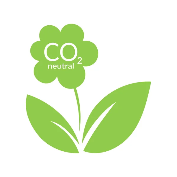 Carimbo neutro CO2, sinal - flor — Vetor de Stock