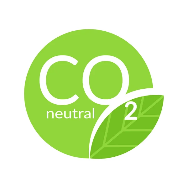 CO2 nötr pulu, karbon emisyonları ücretsiz, etiket — Stok Vektör