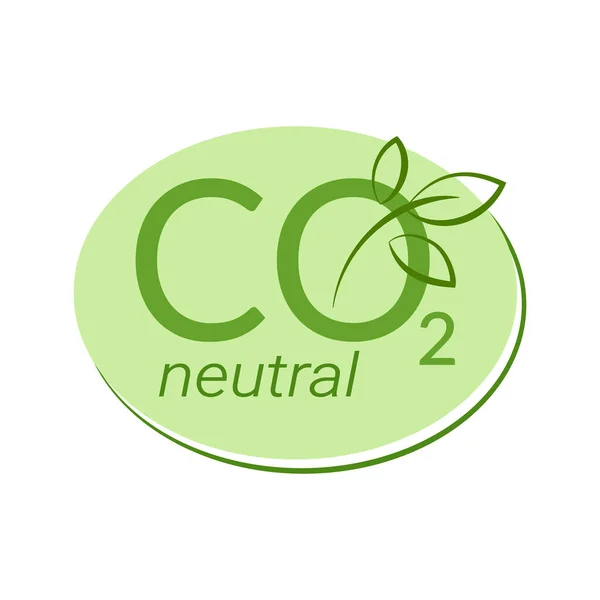 Carimbo ecológico neutro em CO2, rótulo — Vetor de Stock