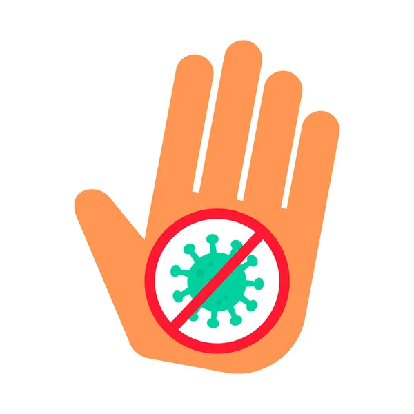 Hand Sign Stop Virus Protect Virus Coronavirus Virus Spread Protection — Stock Vector