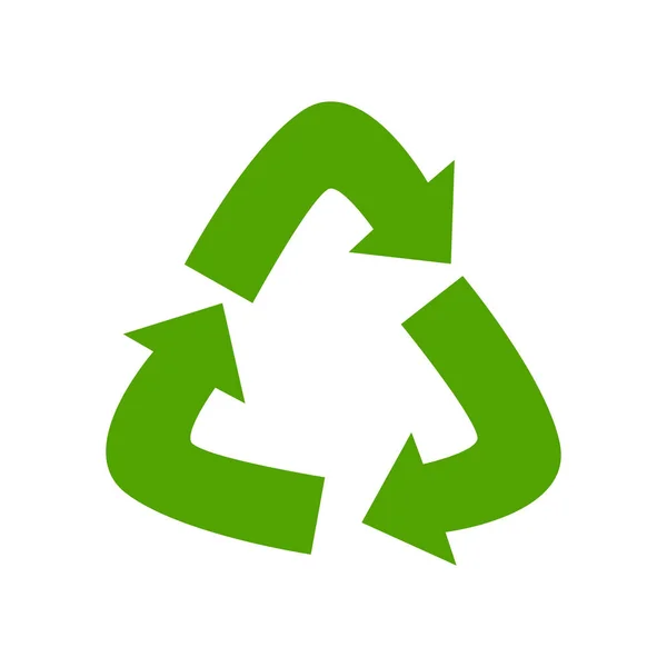 Ícone verde com sinal de reciclagem. O conceito de natureza, ecologia. Vetor — Vetor de Stock