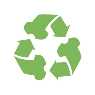 Kıyafet şeklinde yeşil geri dönüşüm tabelası. Ekoloji kavramı