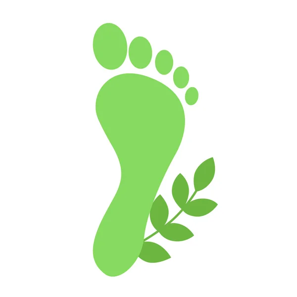 Carbon footprint with branch. Eco friendly vector icon design. Zero emissions, carbon neutral — Stock Vector