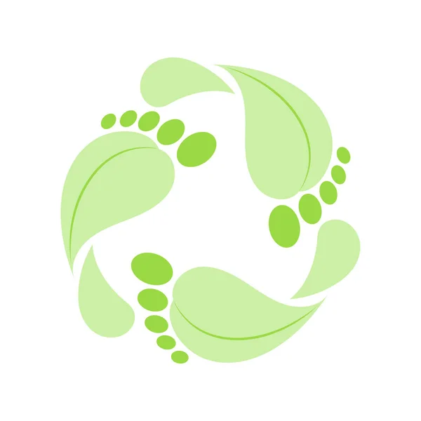 Footprint recycle sign, isolated on white background. Reducing the carbon footprint of your life. Vector — Stock Vector