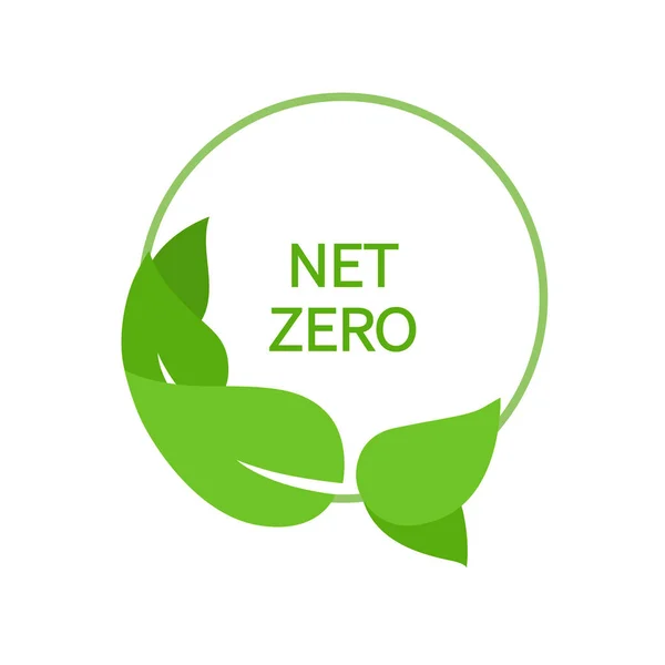 Net zero, etichetta carbon neutral. Icona rotonda. Design vettoriale — Vettoriale Stock