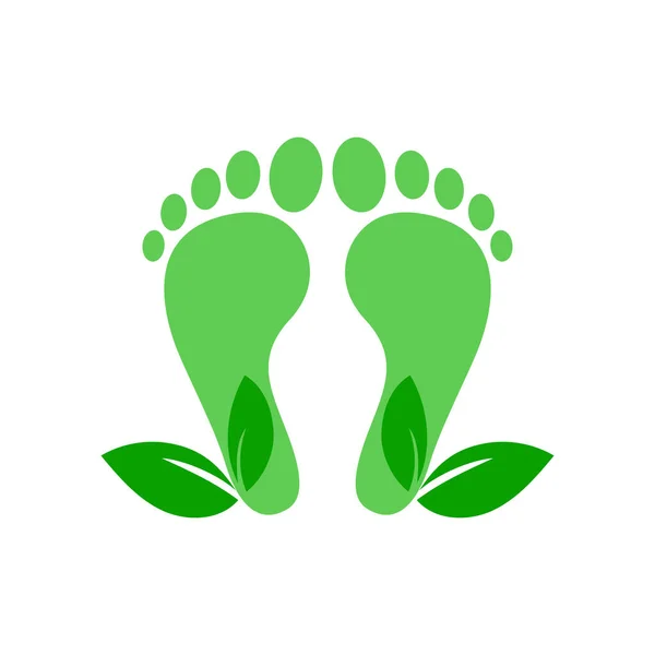 Icona impronta di carbonio. Tracce verdi di CO2, zero netto — Vettoriale Stock
