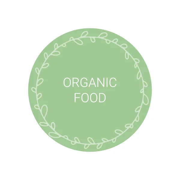 Organic product label. Food. Eco friendly, green concept. Vector design — Stock Vector