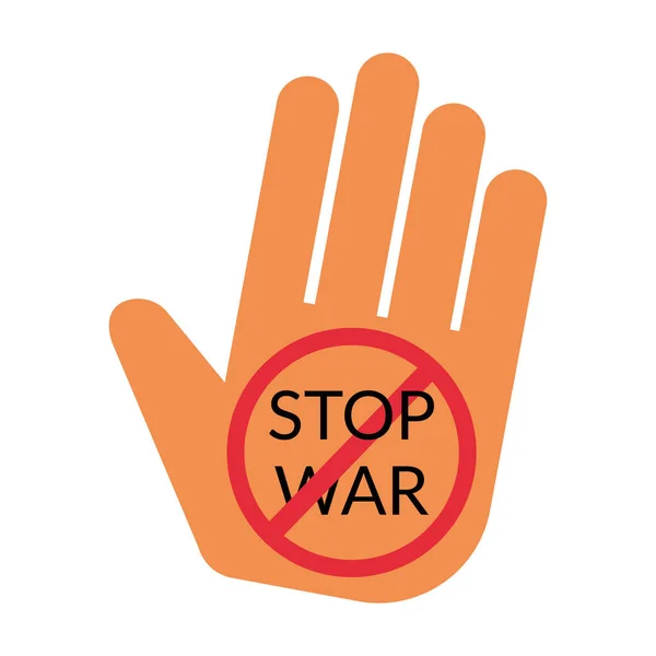 Hand symbol med stopp krig tecken. Platt vektor illustration — Stock vektor