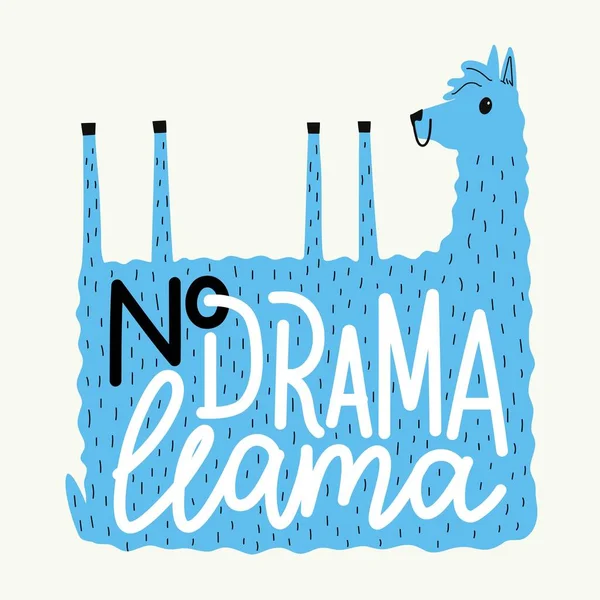 Vector Illustration Llama Lettering Phrase Drama Llama Colored Typography Poster — Stock Vector