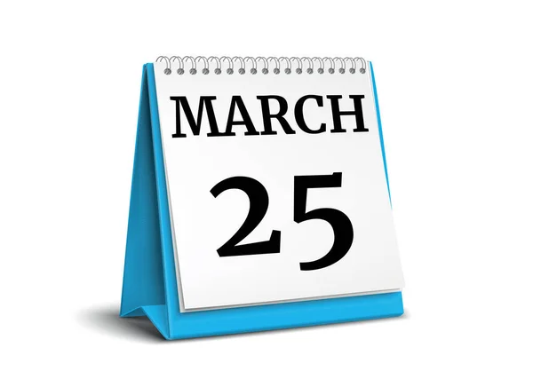 Datum März Auf Dem Umblättern Des Kalenderblattes Darstellung — Stockfoto