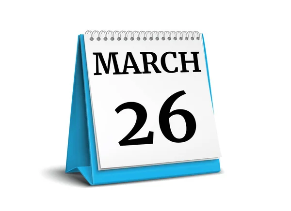 März Datum Auf Dem Umblättern Kalenderblatt Rendering — Stockfoto