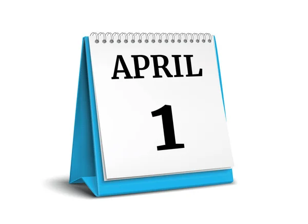 Primeiro Abril Calendário Renderização — Fotografia de Stock