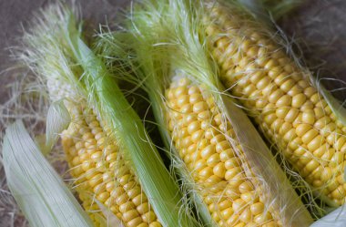 Yapraklı mısır, lezzetli ve sağlıklı mevsimlik sebzeler.