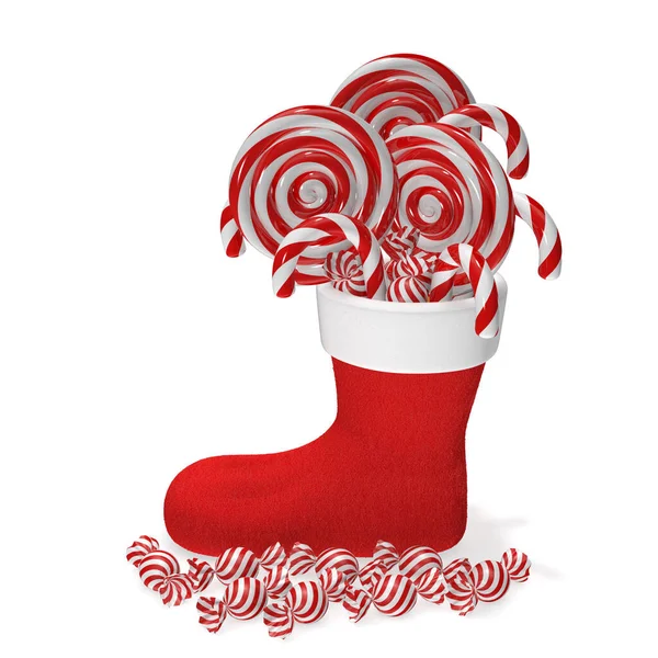 Noel Şekerleri Boyutlu Çoraplar — Stok fotoğraf