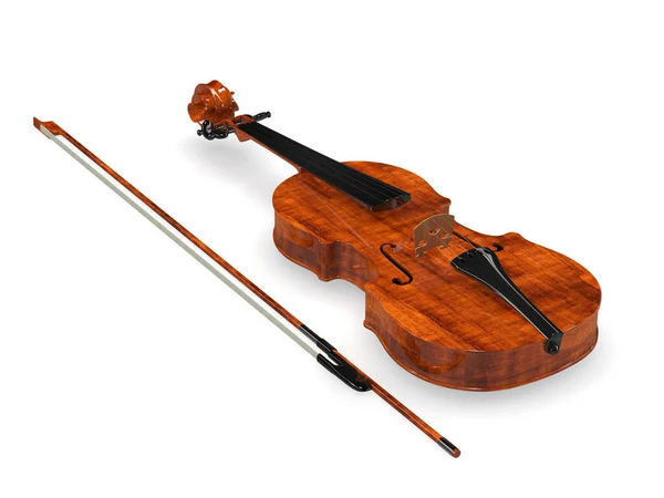 Violon Classique Avec Arc Rendu — Photo