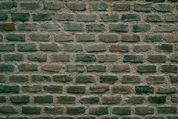 Ceglana Ściana Równymi Rzędami Czerwonych Szarych Cegieł Konsystencja Słupa Cegły — Zdjęcie stockowe
