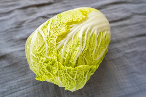 Fresh Cabbage Juicy Leaves Close Top View Chinese Cabbage Napa — Stock Photo, Image