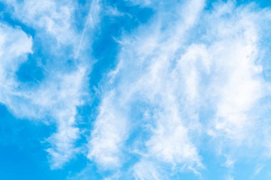 Blue sky with clouds. Natural sky beautiful blue and white texture background