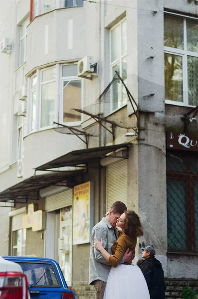 Harkov Ucraina 2021 Povestea Dragoste Unui Cuplu Amuzant Elegant Tânăr — Fotografie, imagine de stoc