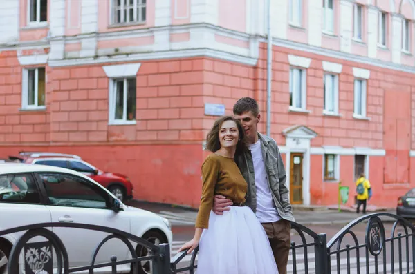 Kharkiv Ucrania 2021 Historia Amor Pareja Divertida Con Estilo Hombre — Foto de Stock
