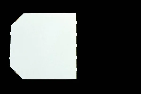 Inscription Black Friday White Cardboard Pizza Box Black Background Copy — Stock Photo, Image