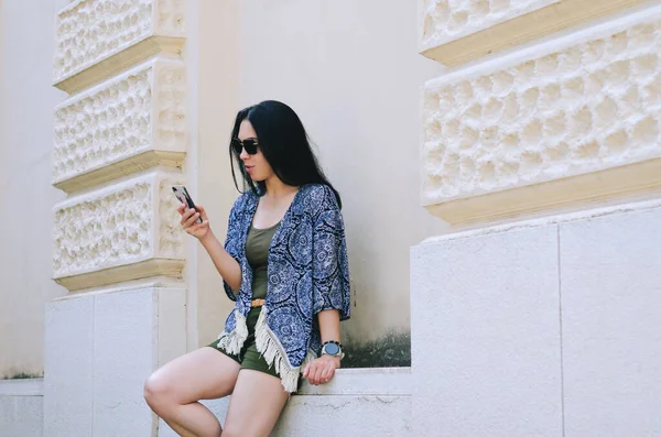 Portrait Young Happy Business Woman Student Relaxing Working City Botanical — Stock Photo, Image