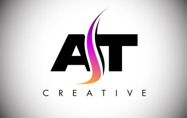 AT Harf Logosu Tasarımı Yaratıcı Shoosh ve Modern Görünüm