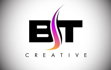 Yaratıcı Shoosh ve Modern Görünümlü BT Mektup Logosu Tasarımı