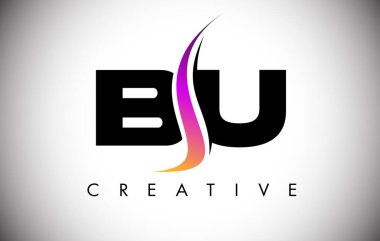BU Letter Logo Tasarımı Yaratıcı Shoosh ve Modern Görünüm