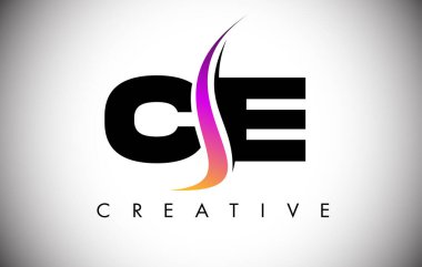 CE Letter Logo Tasarımı Yaratıcı Shoosh ve Modern Görünümlü