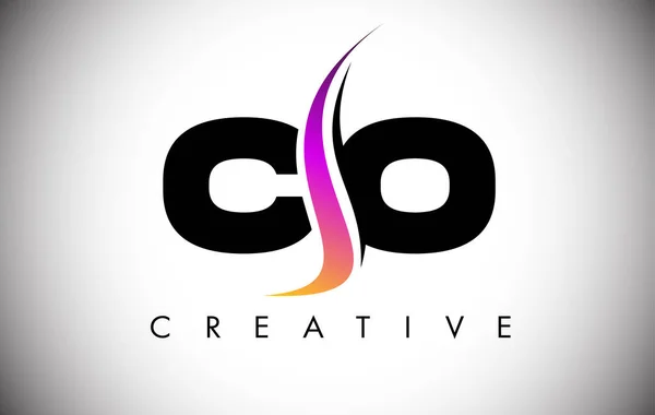 Carta Logo Design Com Shoosh Criativo Olhar Moderno — Vetor de Stock