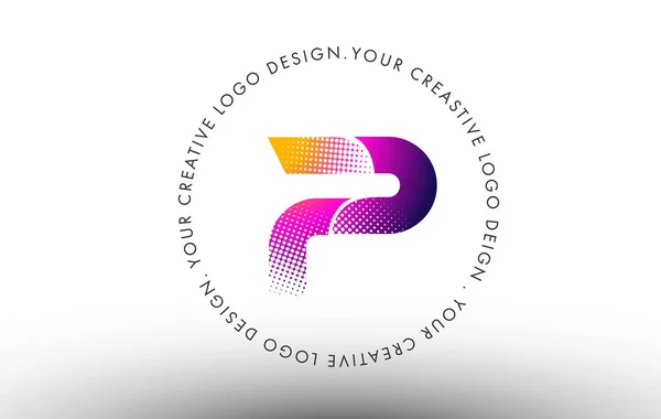 Pois Lettre Logo Lettre Vecteur Conception Avec Des Points — Image vectorielle