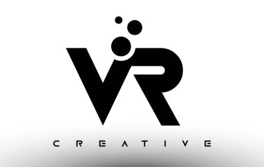 VR Zarif Harf Logosu Tasarımı. Yaratıcı Görünüm Vektörlü VR Harf Simgesi Simgesi