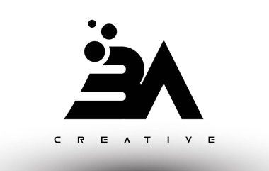 BA Zarif Harf Logosu Tasarımı. BA Harf Simgesi Yaratıcı Görünüm Vektörü