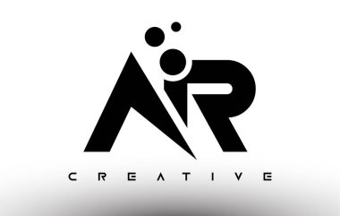 AR Zarif Harf Logosu Tasarımı. Yaratıcı Görünüm Vektörlü AR Harf Simgesi Simgesi