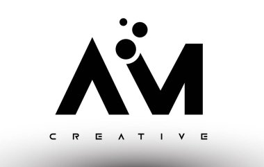 AM Zarif Harf Logosu Tasarımı. Yaratıcı Görünüm Vektörlü AM Harf Simgesi