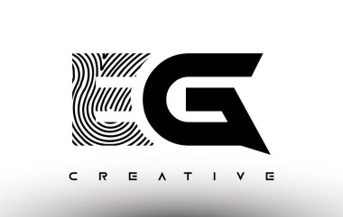 EG Parmak izi zebra logosu tasarımı. Parmak izli EG logosu Yaratıcı Simge Vektörü