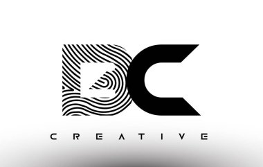 BC Parmak izi zebra logosu tasarımı. Parmak izli BC Logosu Yaratıcı Simge Vektörü