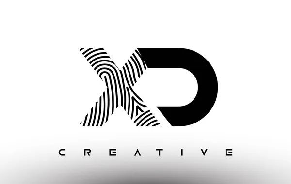 Відбиток Пальця Зебра Літера Дизайн Логотипу Логотип Відбитком Пальців Креативний — стоковий вектор