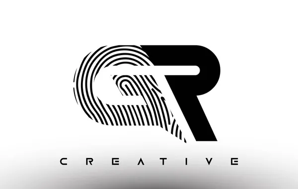 Parmak Izi Zebra Logosu Tasarımı Parmak Izli Logosu Yaratıcı Simge — Stok Vektör